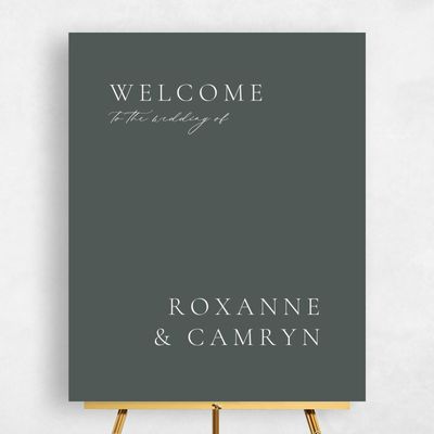 Green Wedding Sign - Altair Portrait