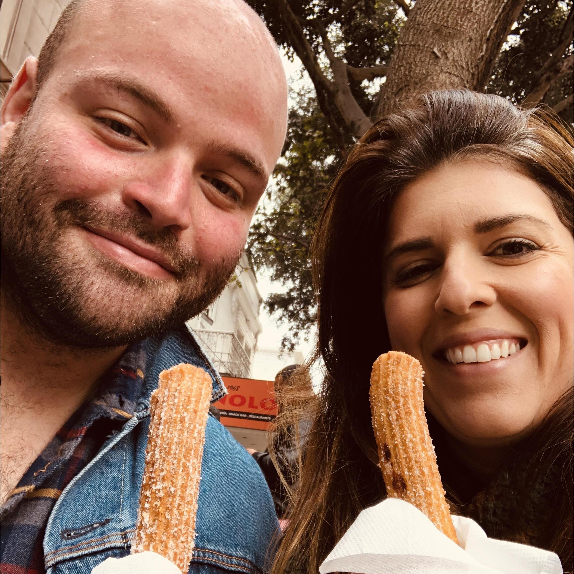 Adrienne also couldn't leave Lima, Peru before having multiple rounds of churros.  This is the same place Oscar (Cesar's Dad) ate churros at when he was young.