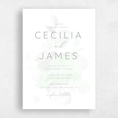 White Wedding Invitation - Kylan Portrait