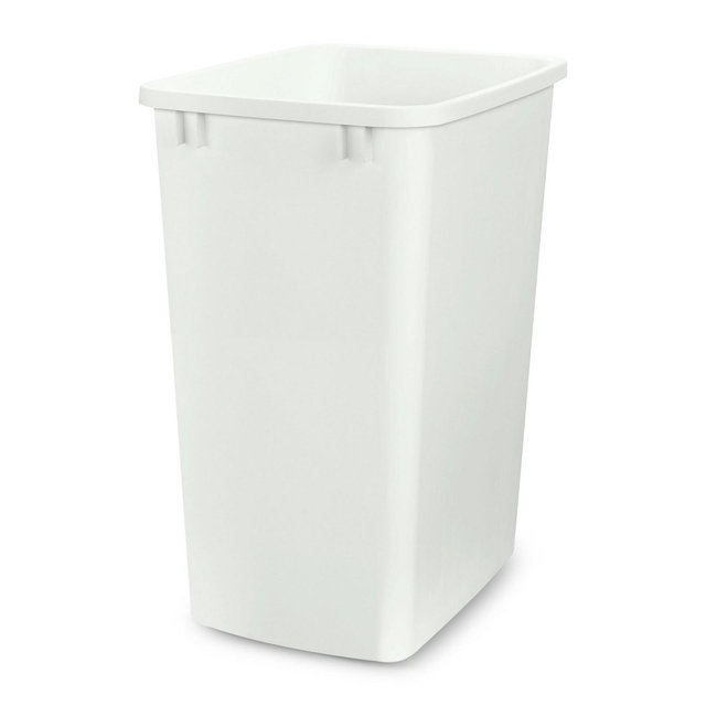 Rev-A-Shelf 35 Quart Kitchen Sink Garbage Can for Base Kitchen and Bathroom Cabinet, Replacement Plastic Trash Bin for Laundry Rooms, White, RV-35-52