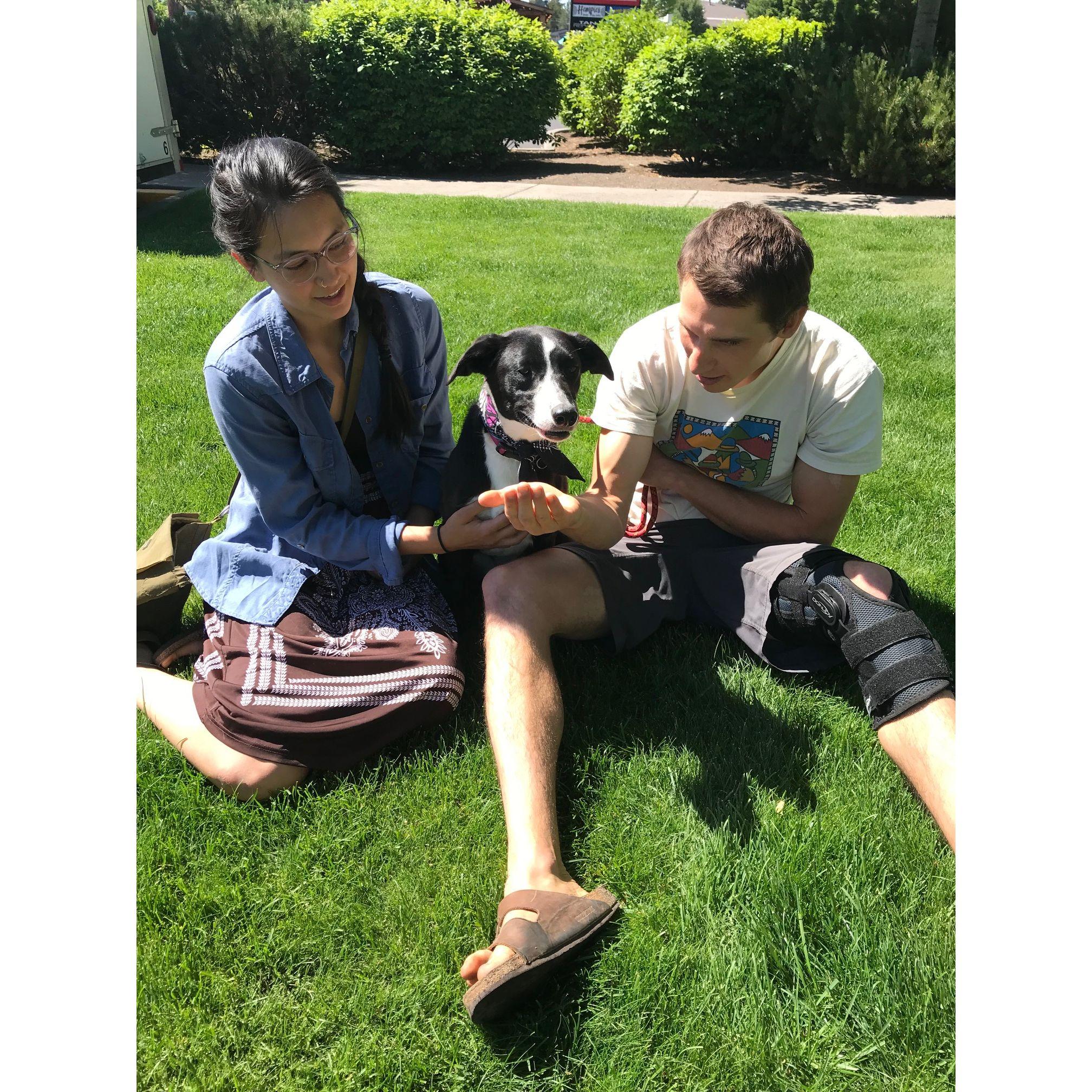 In June 2019, Megan and John added another member to their pack. Little Roo was adopted from Bend, OR!