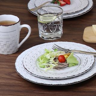 Lorren Home Trends 16-Piece Distressed Weave Dinnerware Set, Service for 4