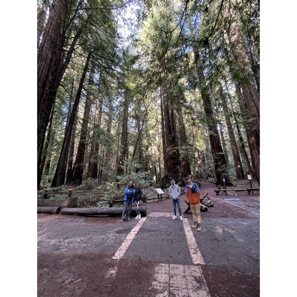 Exploring the redwoods with Sergio's family
