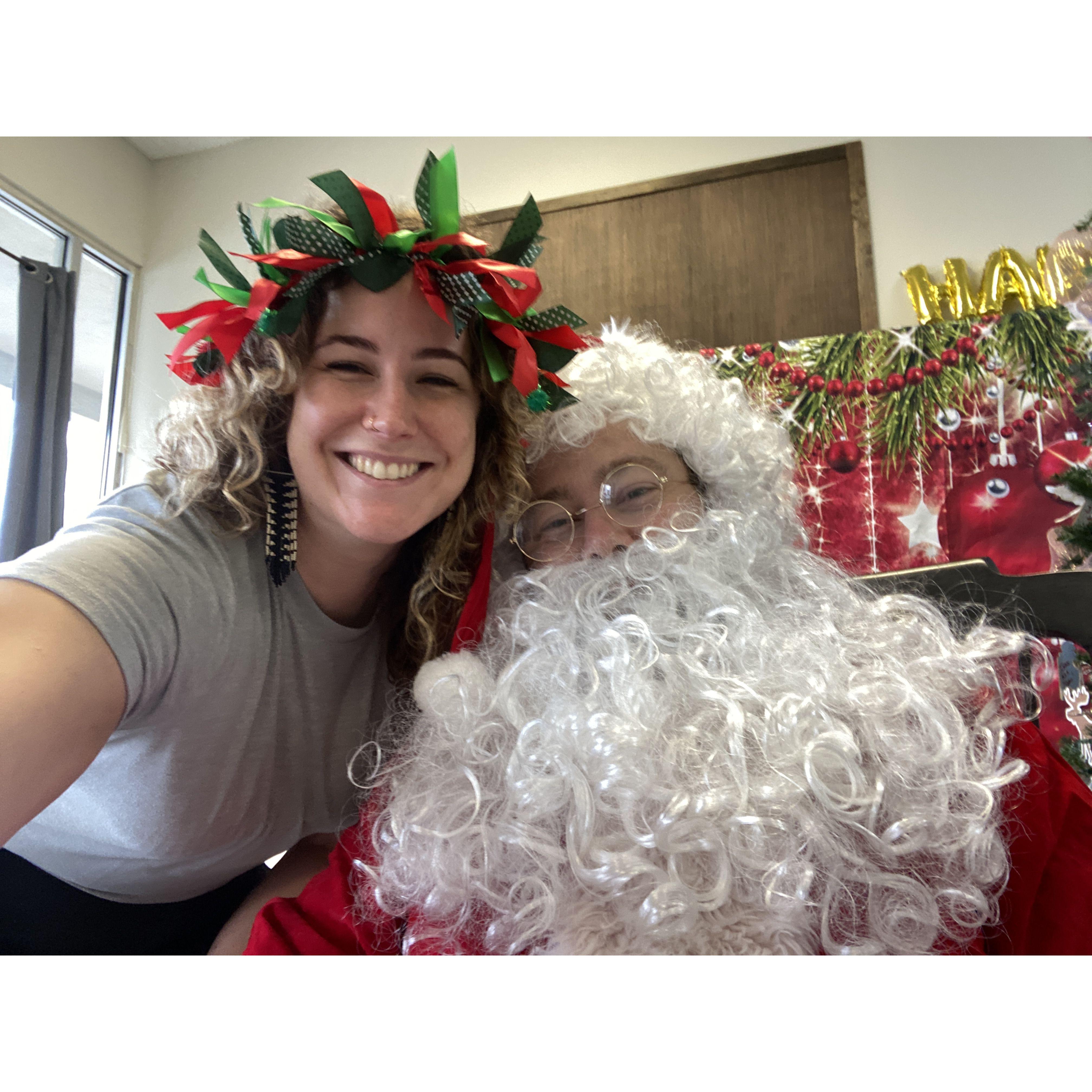 John played Santa for a fundraiser for Wesley's favorite dog rescue, Fat Heads.