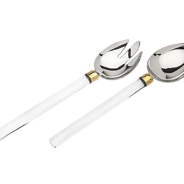 Godinger Salad Server Fork Spoon Set Acrylic Handle