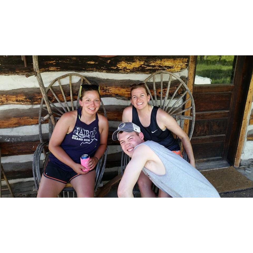 Enjoying the simple life down at Merrillwood at Russell's Cabin:  Torrie, Jess, & Jordan