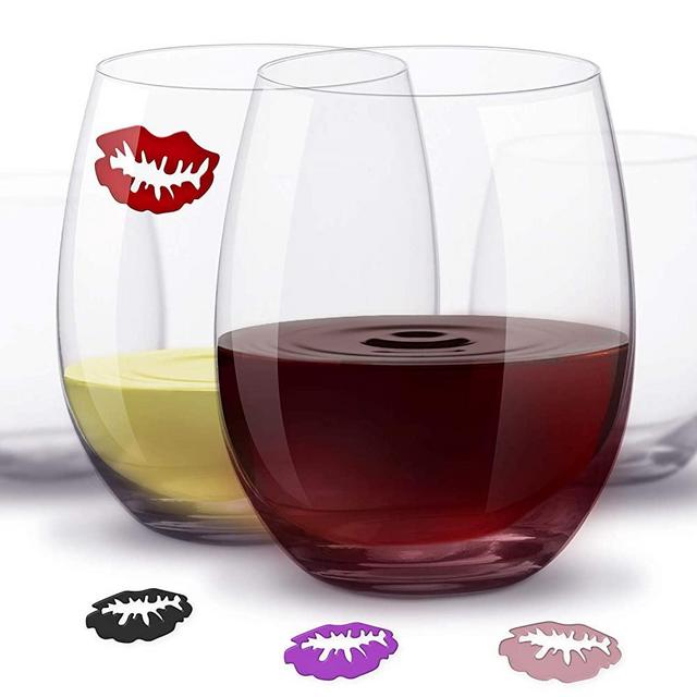 Vinrhuu Stemless Wine Glasses for Red or White Wine, Set of 4, 16oz, Shatterproof Plastic Wine Cups, Sturdy Glassware for Homes Bars Parties Weddings, Easy to Clean
