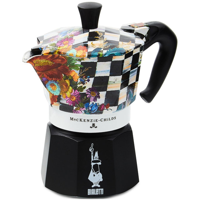 MacKenzie-Childs Courtly Flower Market 3-Cup Bialetti Moka Coffee Pot