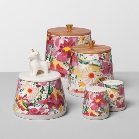Floral Stoneware Salt Shaker Pink - Opalhouse™