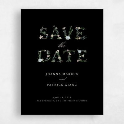 Black Wedding Save the Date - Laurelwood Type