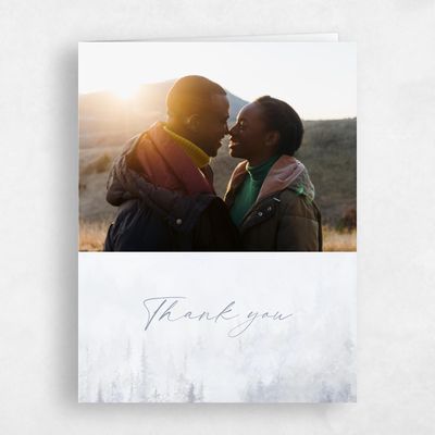 Cloud Gray, Grey Wedding Thank You - Forest Photo