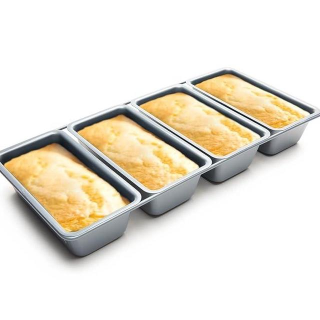 Fox Run Loaf Pan, Linked Non-Stick Mini Bread Pans, Set of 4