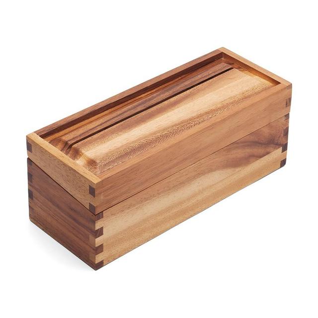 Double Recipe Box, Acacia Wood