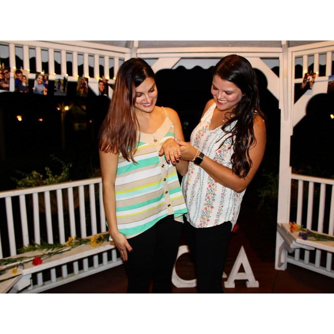 Liana admiring the gorgeous ring!