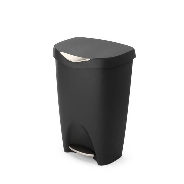 Umbra Brim Step Trash Can 13gal Black/Nickel