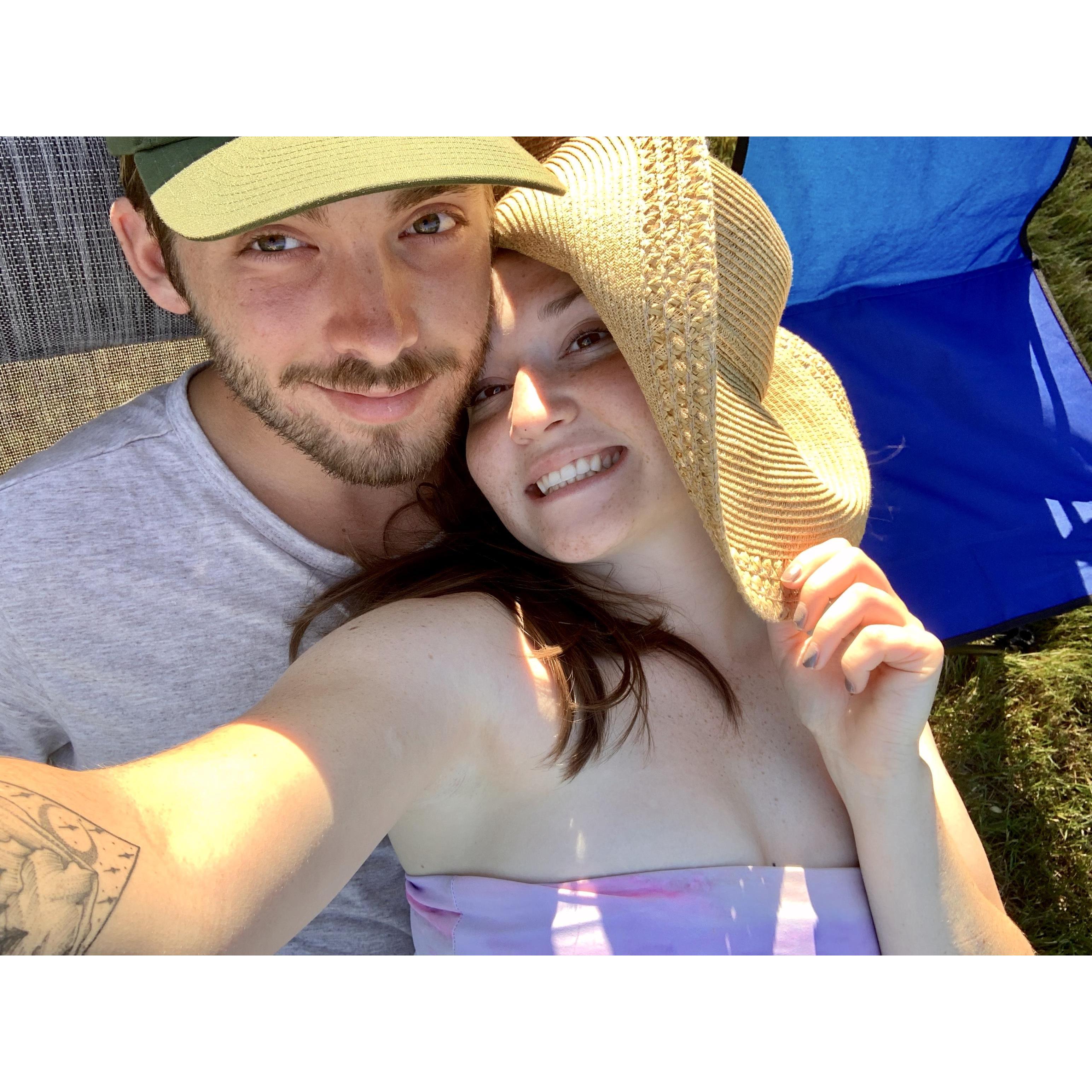 Camping in the sun