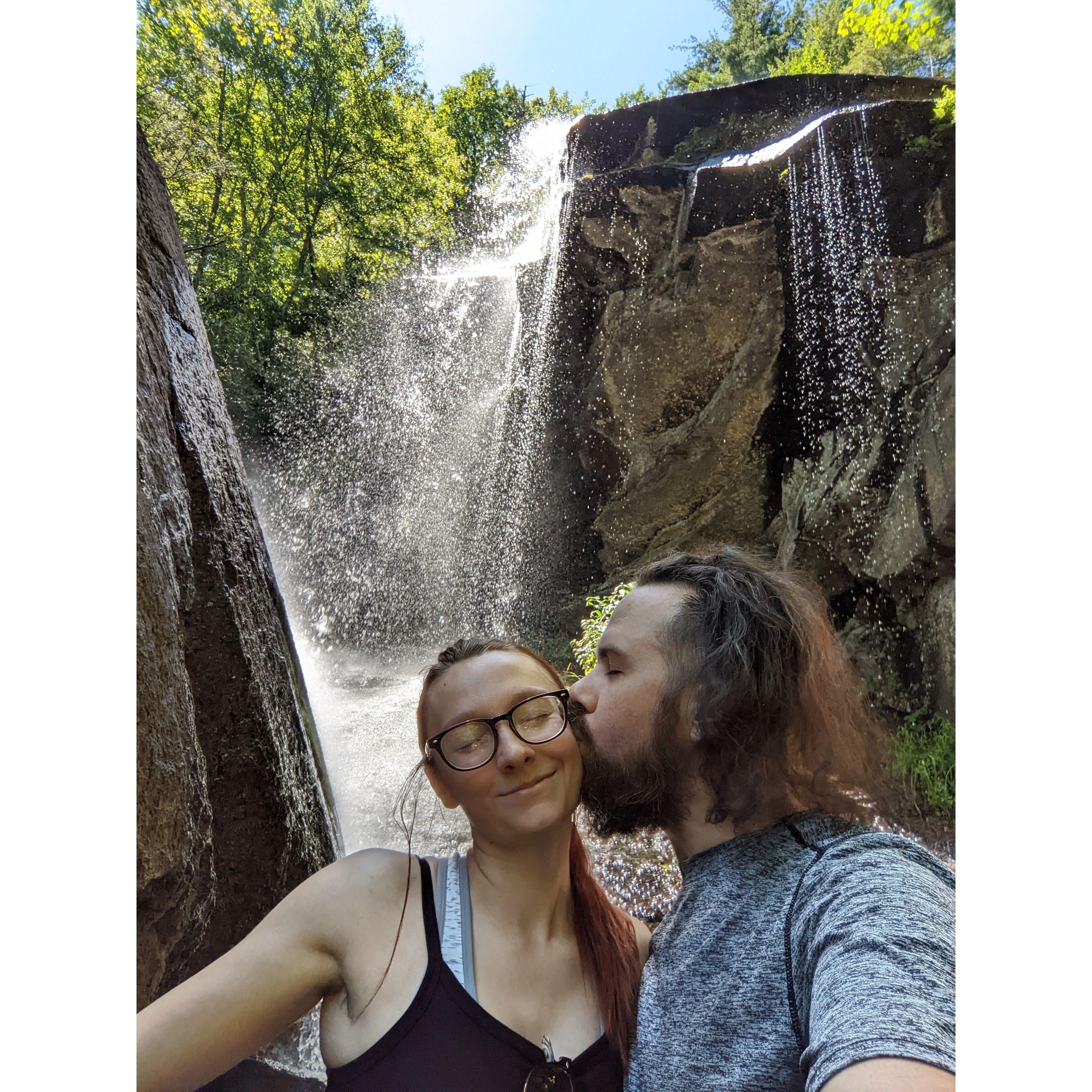 This photo was taken in front of Jones Falls not far off the Appalachian trail after we had been searching for it for two days because we crossed the wrong river.