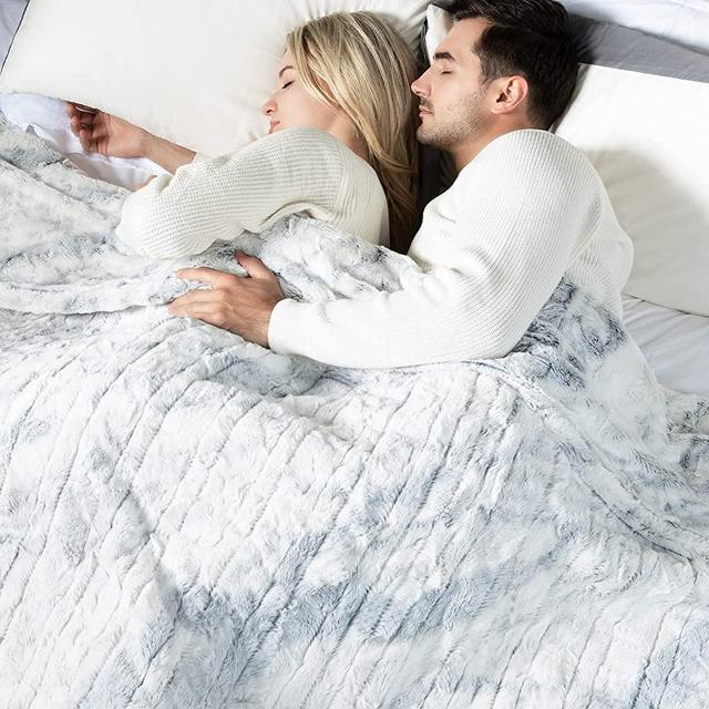 [5 Year Warranty] WOOMER Electric Heated Throw Blanket, Soft Faux Fur Fast Heating Blanket, Twin Size 62"x 84", 10 Heating Levels & 0.5-12H Auto Off, Over-Heat Protection, ETL Certification