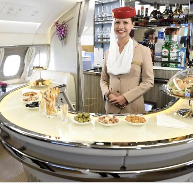 Drinks and Food on Emirates Flight to Dubai