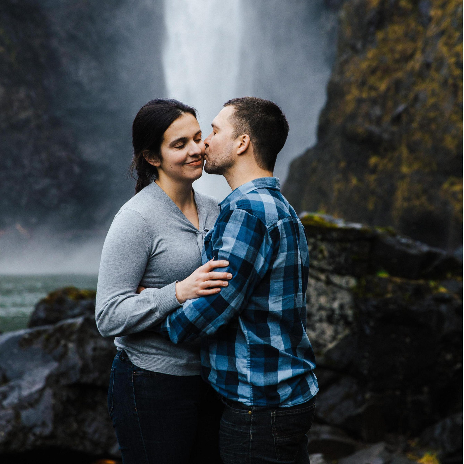 Our engagement pictures at Snoqualmie Falls