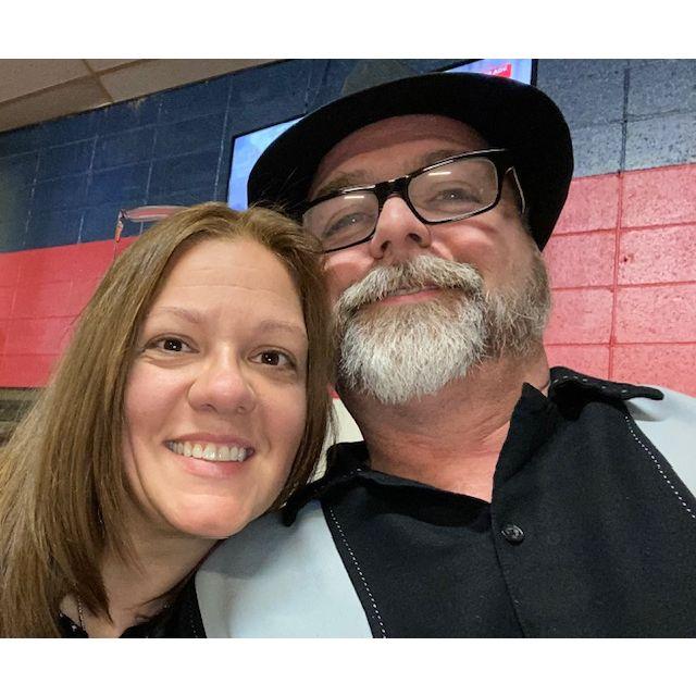 Time out from running the sound board for Sarah & Charlie at the Legion in Marion.