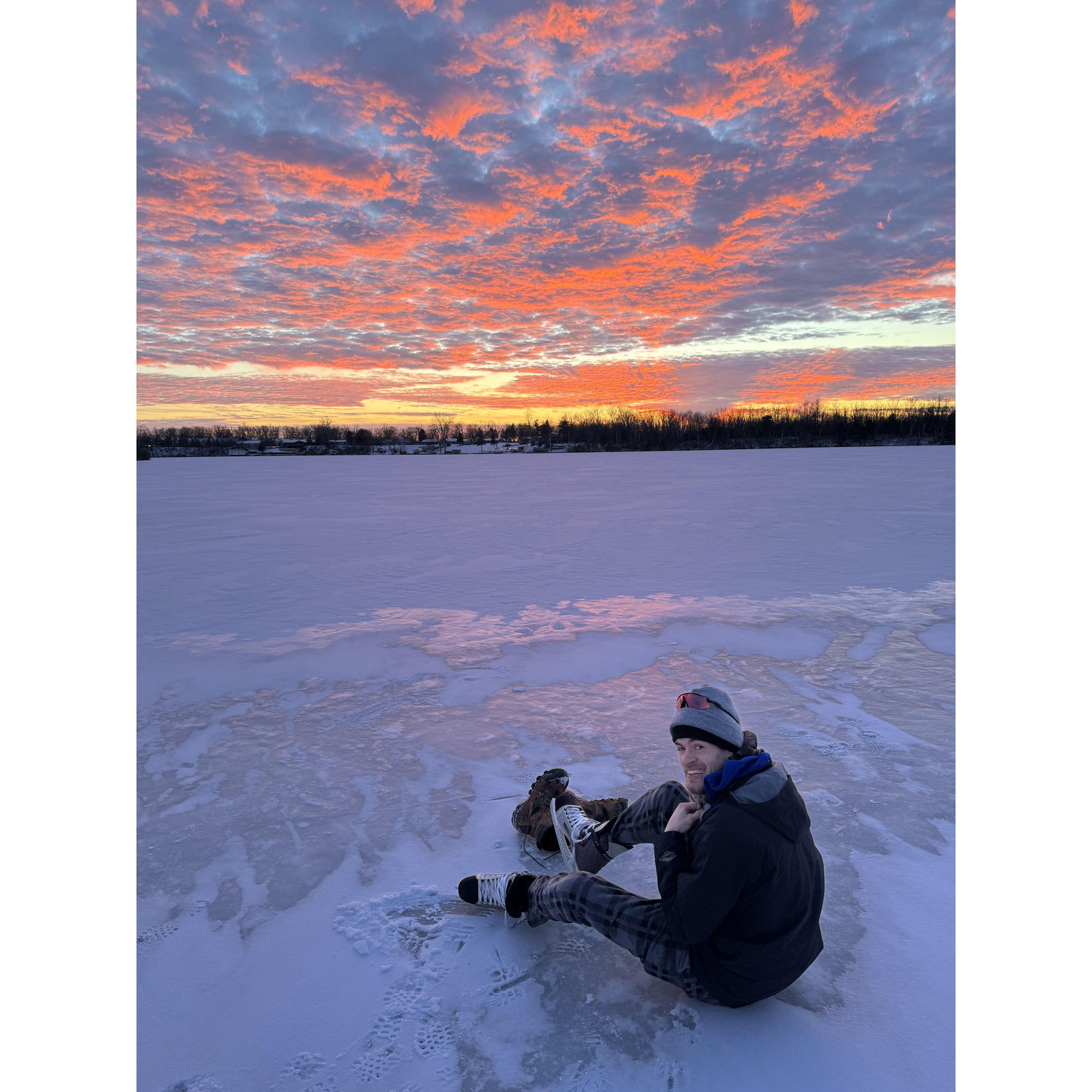 Ford Lake ice-skating January 21st, 2024