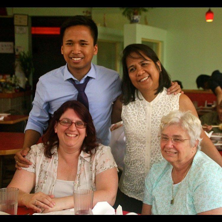 Angelo with the Mom's: Edna, Diane, and Marilyn.