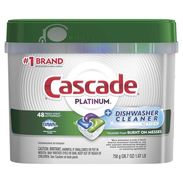 Cascade Platinum Dishwasher Detergent ActionPacs + Cleaner - Fresh Scent