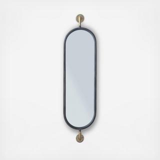 Oval Framed Wall Mirror with Brackets