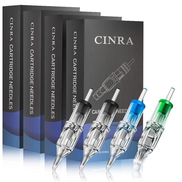 Tattoo Cartridge Needles, CINRA Disposable 80PCS Mix Size Tattoo Cartridge Needles 3RL 5RL 7RL 5RS 7RS 9RS 5M1 7M1 Round Liner Shader Magnum Cartridge Needles for Tattoo Machine