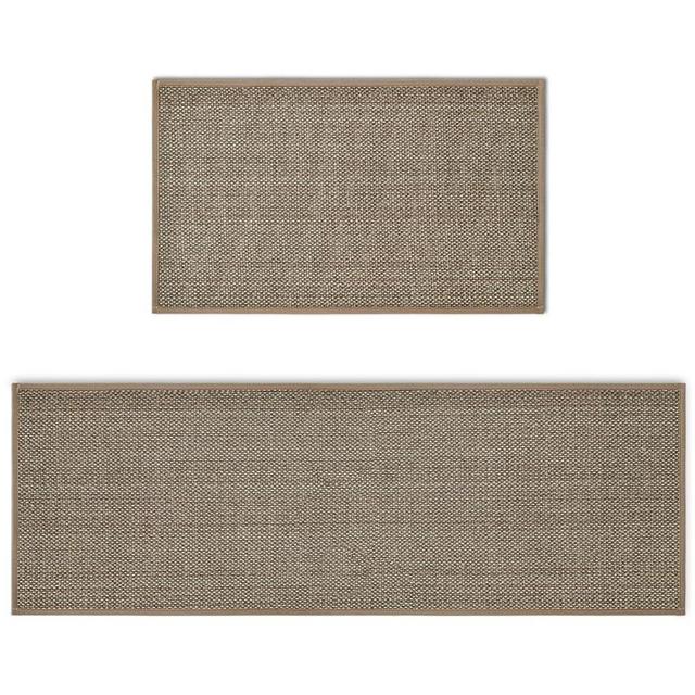 Artoid Mode Washable Non-Skid Kitchen Rugs and Mats Set of 2, Rubber Backing Kitchen Mats for Floor Front of Sink Home Decor - 17x29 and 17x47 Inch