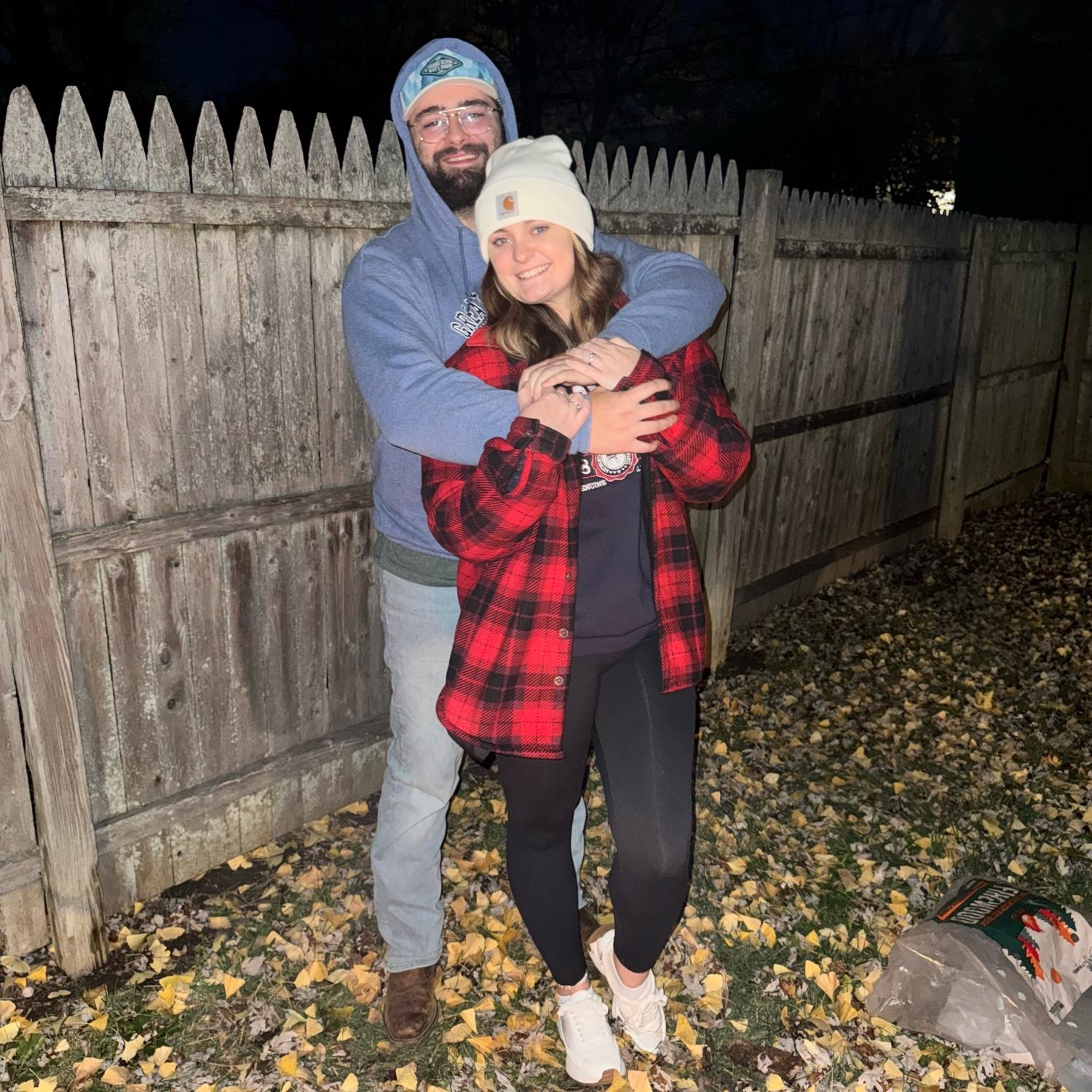 Doing what we love most, being by the fire with our friends in our backyard!