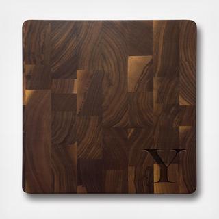 Square Walnut Monogram Butcher Block