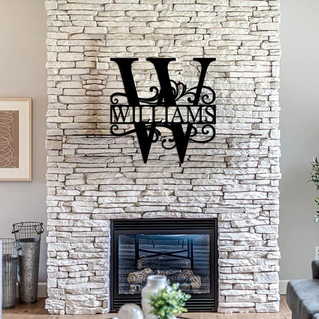 Custom Metal Name Sign - Split Letter Name Sign - Personalized Last Name Sign - Door Hanger - Outdoor Metal Sign - Wedding Gift - Family name sign - Split Letter monogram - Metal name sign
