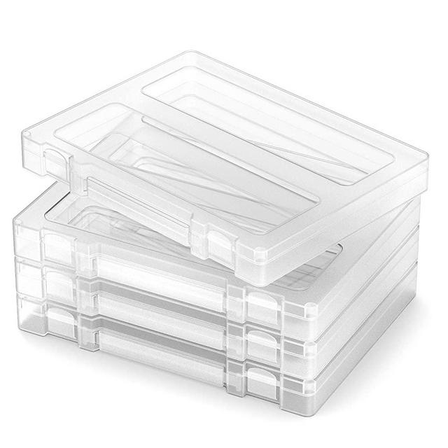 Citylife 8.5 QT 4 Packs Storage Bins with Lids Clear Plastic Bins