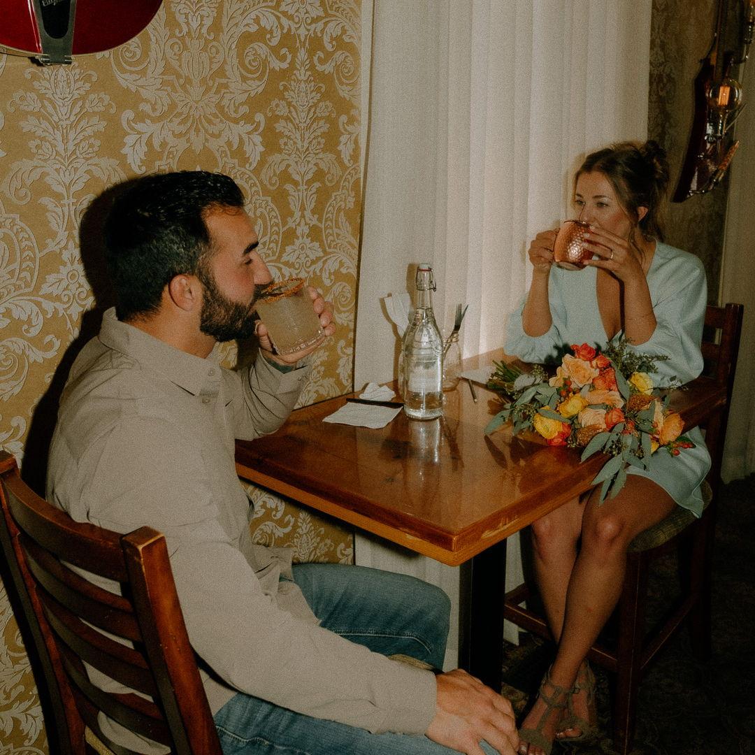Ordering the same drinks we had at our first date