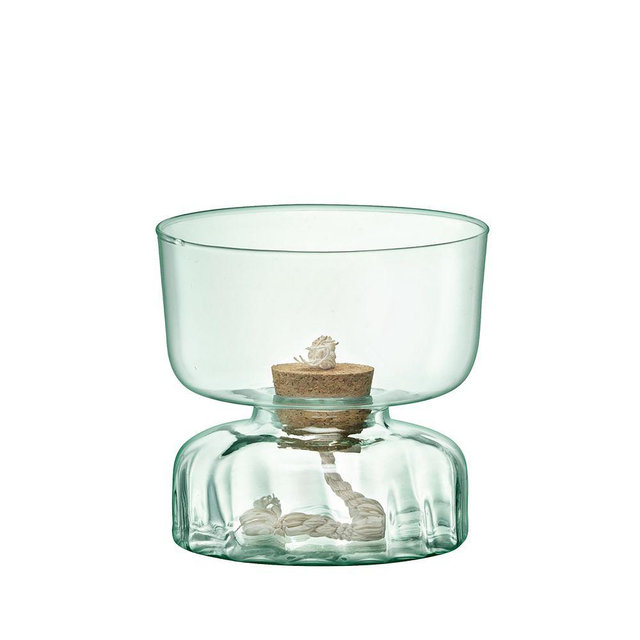 Canopy Self Watering Planter, 5.5"D x 5"H, Glass, Transparent Green