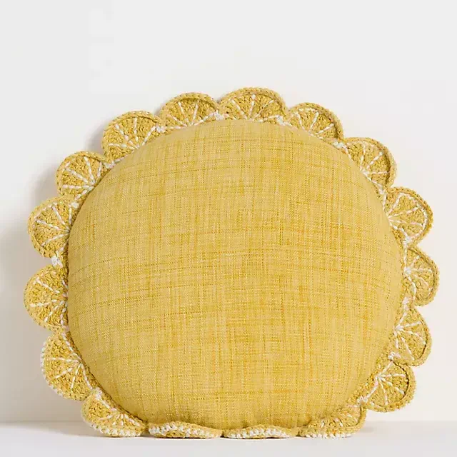 Dominica Indoor/Outdoor Woven Fruit Trim Pillow