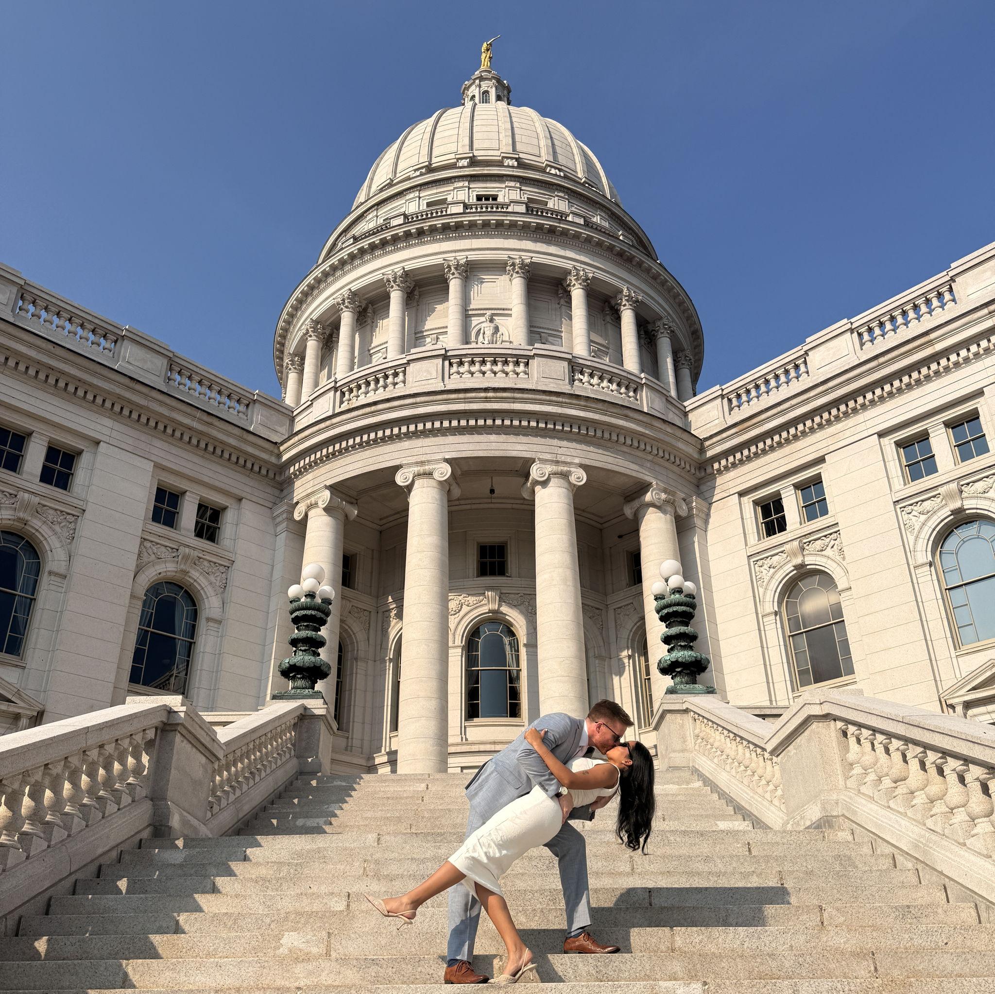 Our civil wedding at the Capitol in Madison — August 4, 2025.