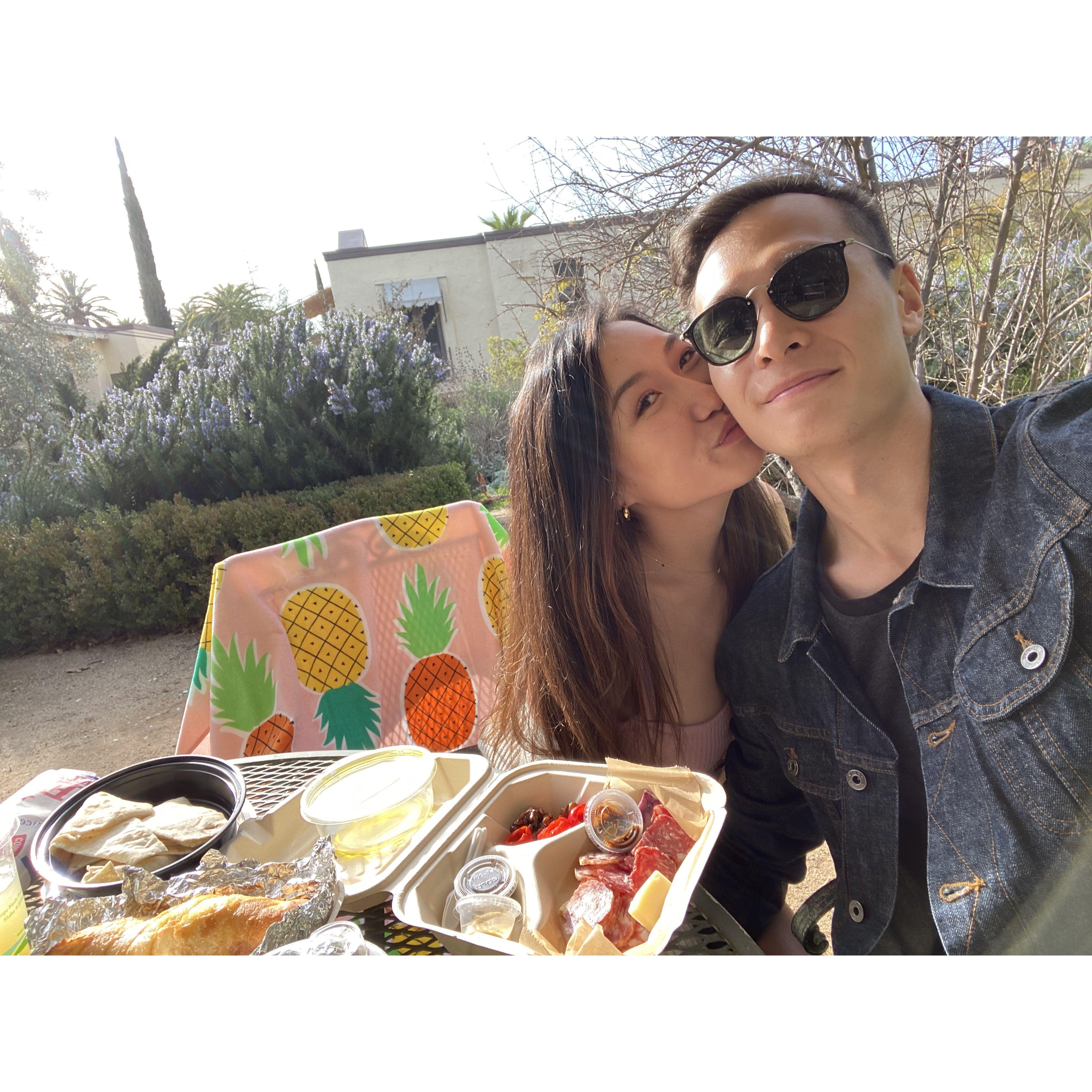 Our first Valentine's Day where we did a picnic in Pasadena <3