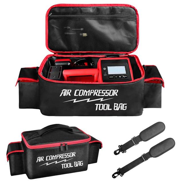 Air Compressor Portable Bag Compatible with Milwaukee M18 Inflator 2848-20, Tire Inflators Air Pump Carrying Case Packout Fits for Milwaukee Tool Bags Accessories 18V Battery Storage (Black Bag Only)