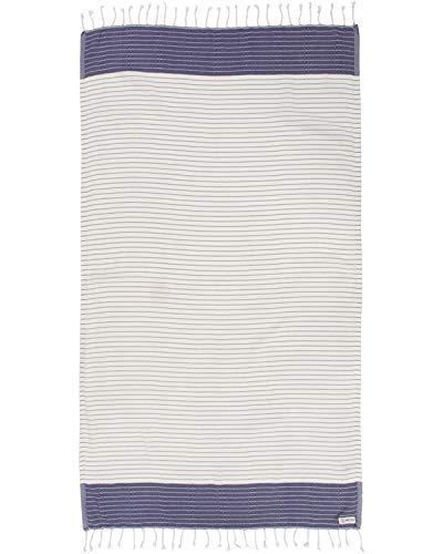 Sand Cloud Turkish Towel - Peshtemal Cotton - Great for Beach or as a Blanket - The Letoon (Navy)