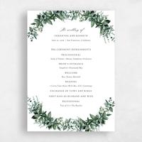White Wedding Program - Elowen