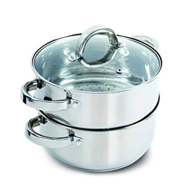 Oster Sangerfield Steamer Set with Lid for Stovetop Use, Stainless Steel, 1