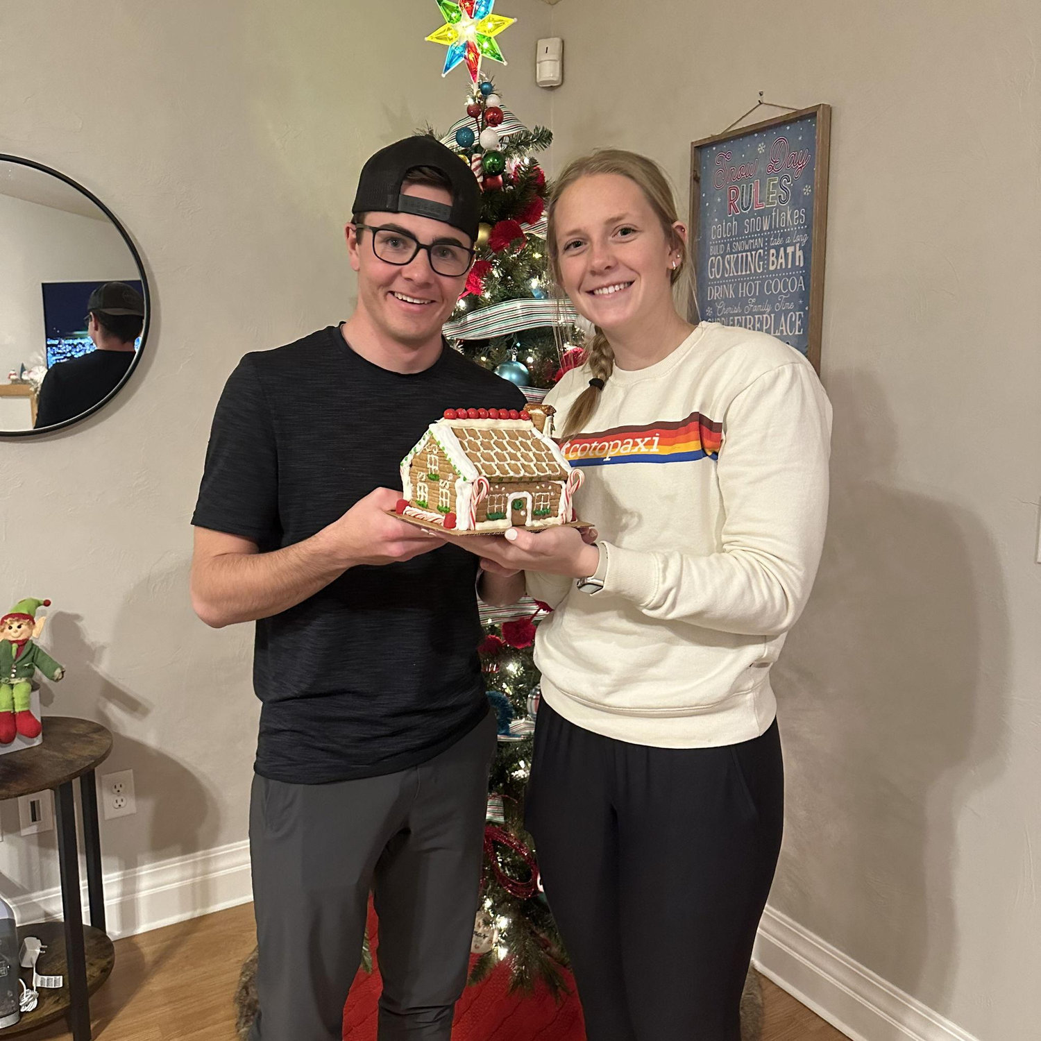 We made a gingerbread house, one of many this year.