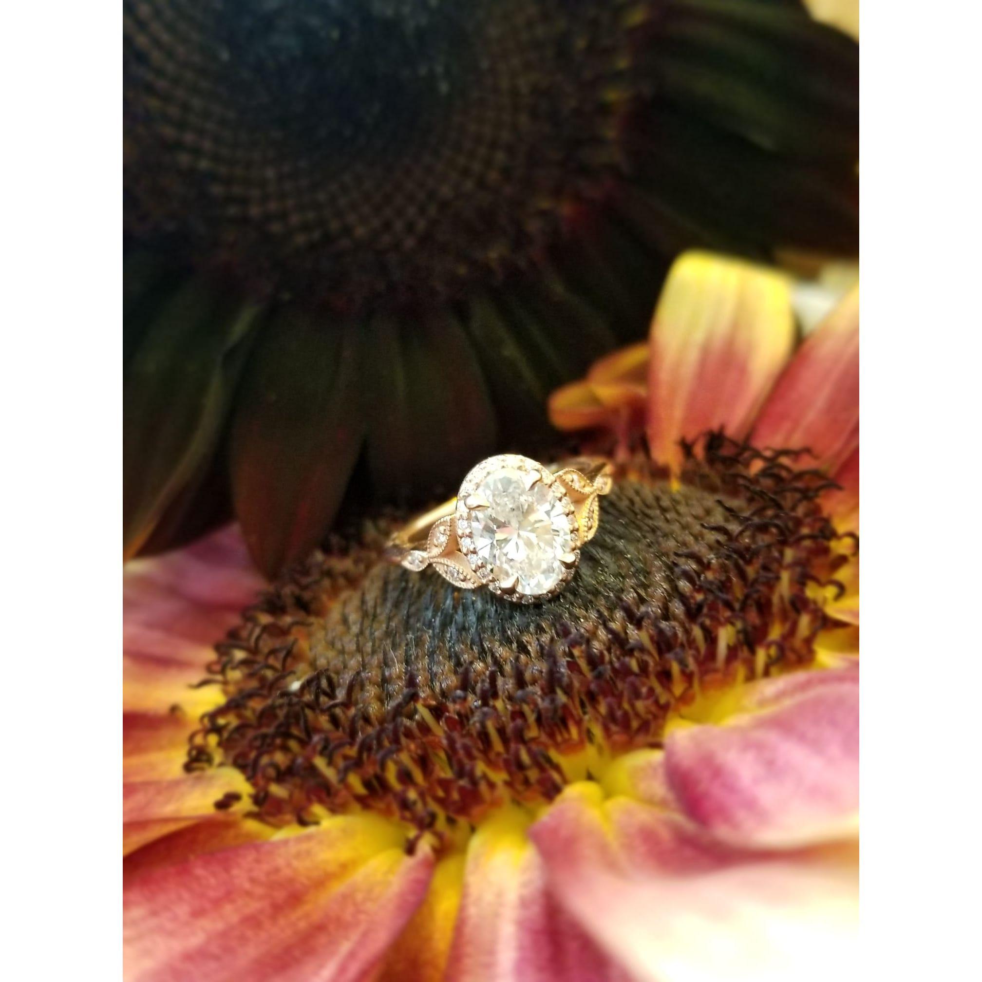 Picture of the engagement ring. 