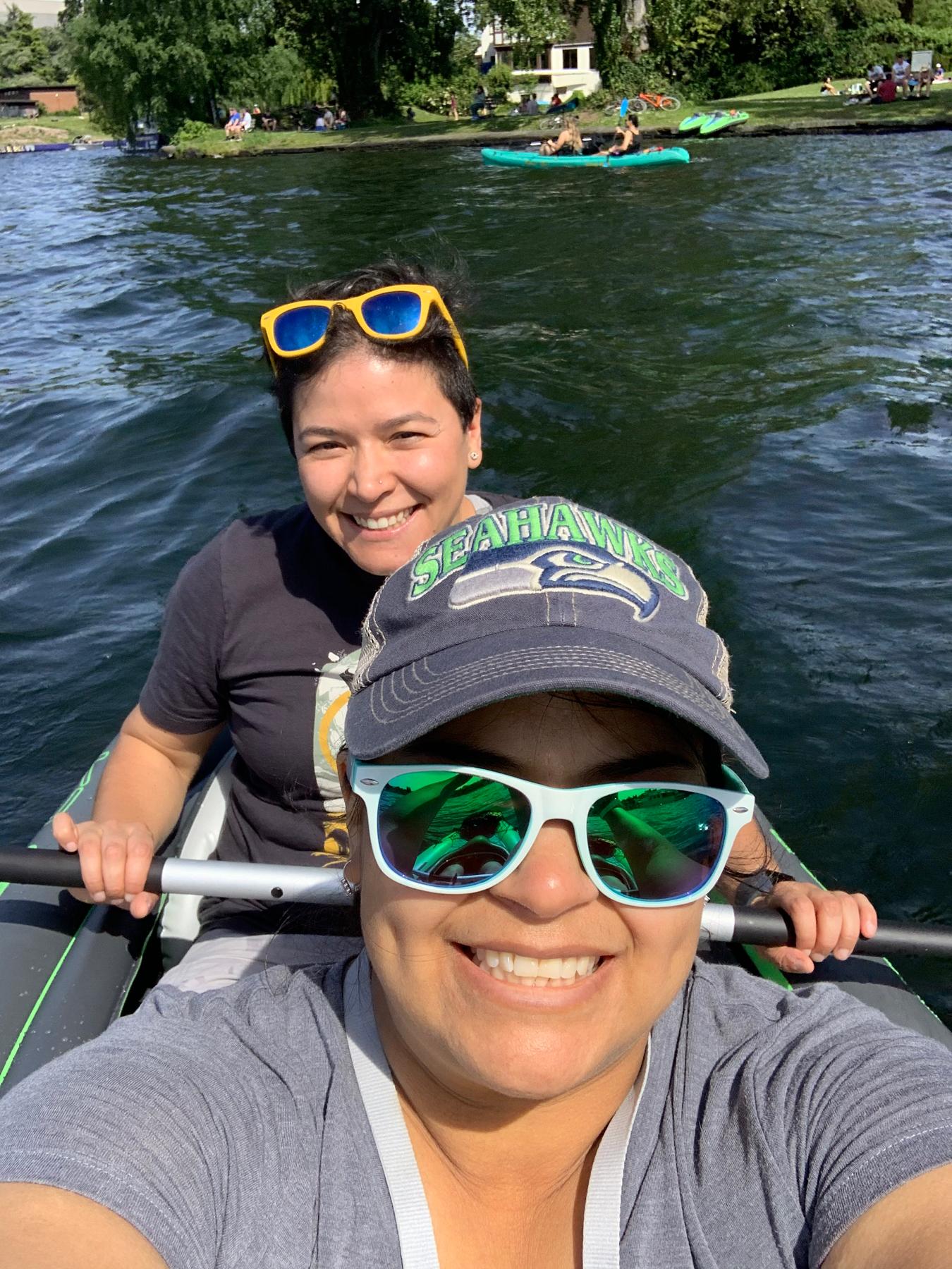 On our second date, we started kayaking together and have continued to do so.