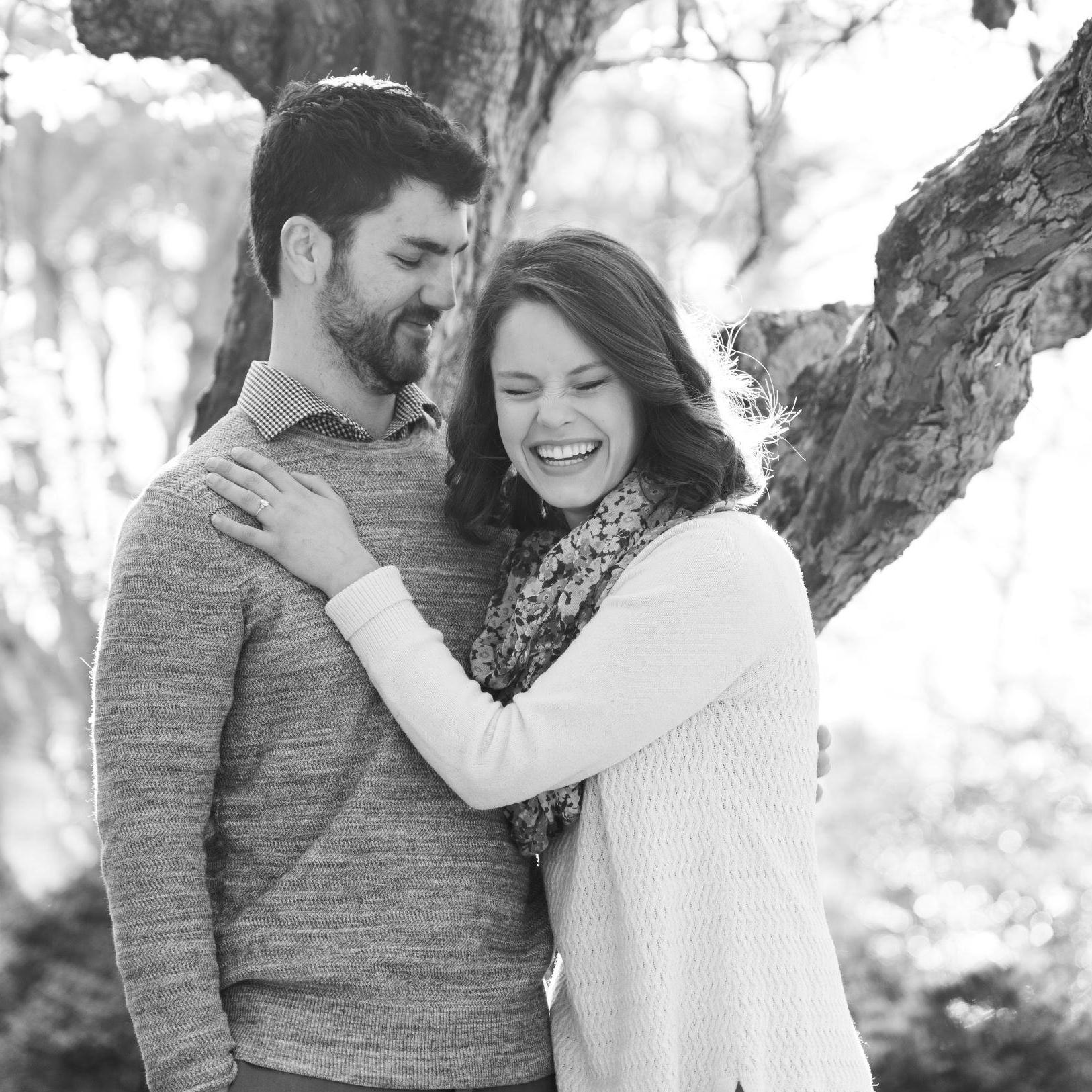 Trying to maintain composure during engagement photos was a challenge