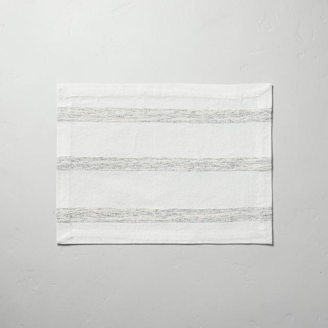 Textured Rib Stripe Placemat Black/Sour Cream - Hearth & Hand™ with Magnolia