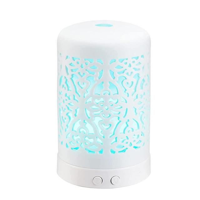 Essential Oil Diffuser Aromatherapy Humidifier: Air Mist Vaporizer for Room - White Ceramic Aroma Infuser for Home Bedroom Office - Small Ultrasonic Scent Fragrance Machine